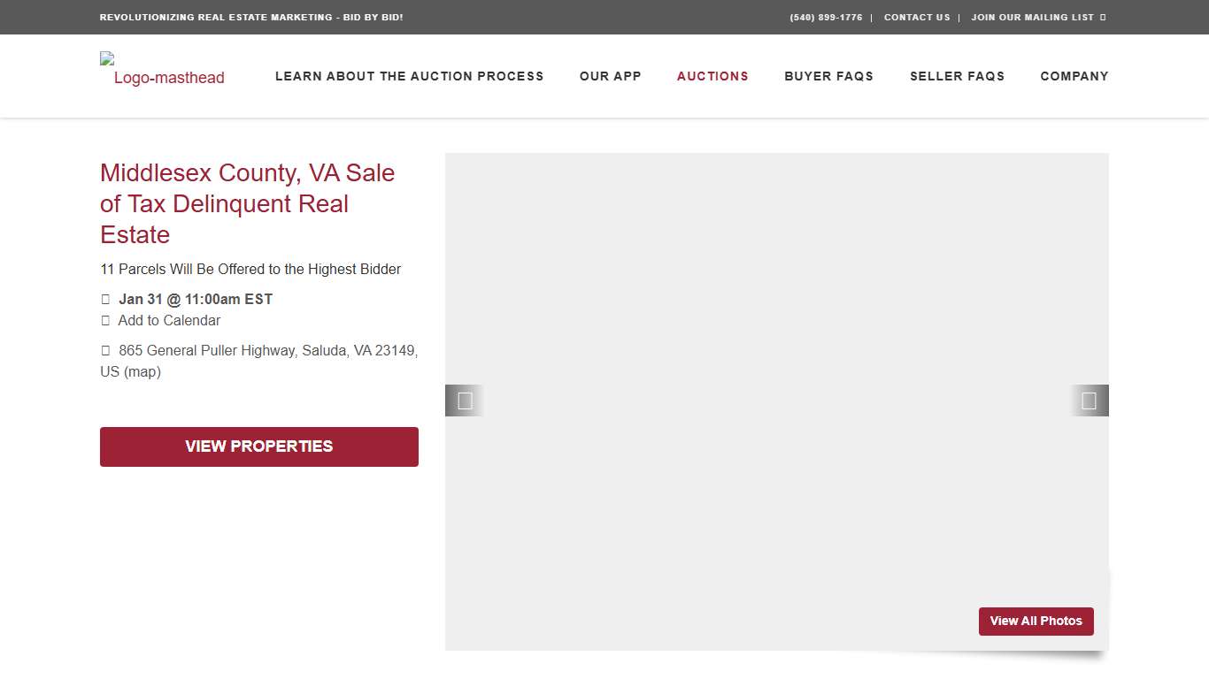 Middlesex County, VA Sale of Tax Delinquent Real Estate